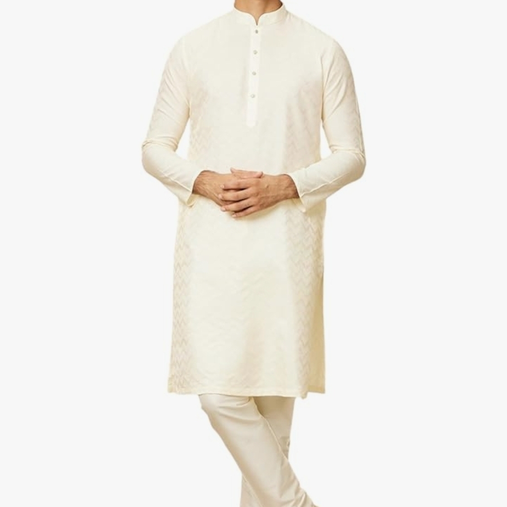 Men's Elegant Cream Kurta Set